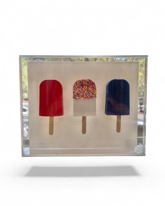 Resin and Acrylic 3 Popsicle Art