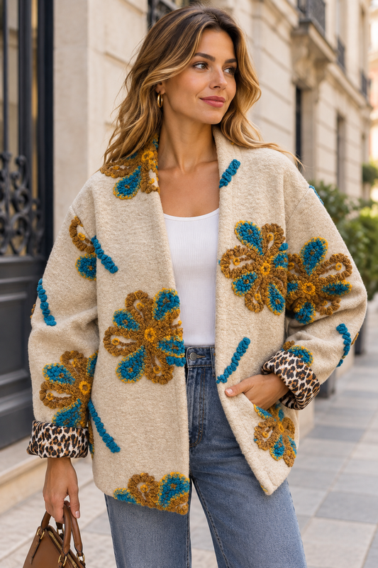 Embroidered Kimono Jacket
