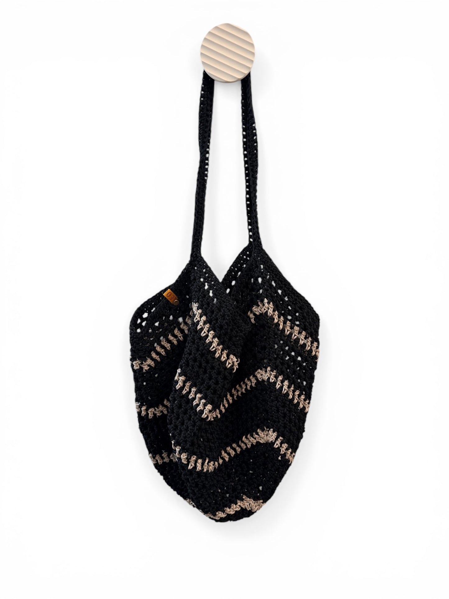 Hand-Crochet Market Bag | Stripe