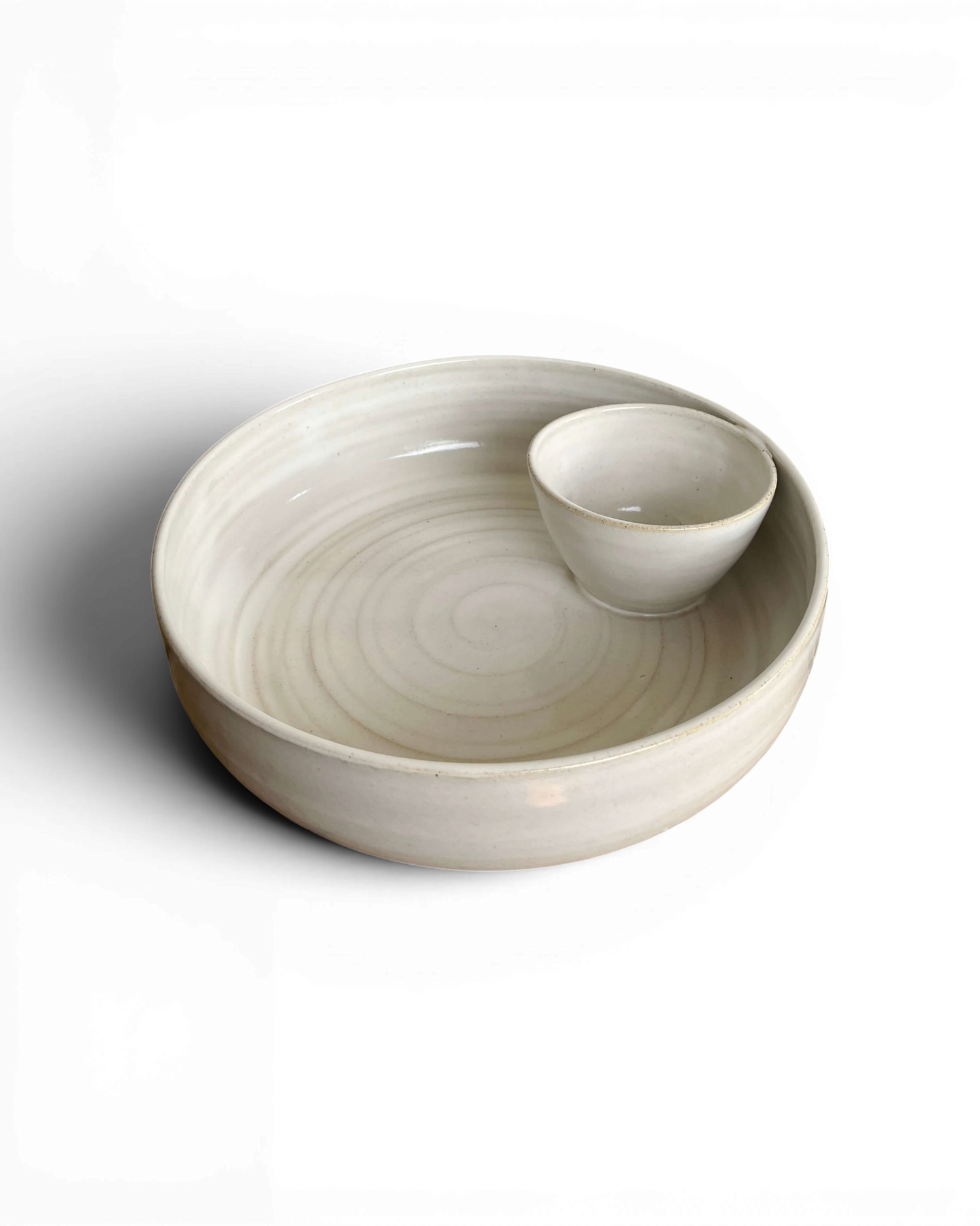 Ceramic Chip And Dip Bowl | White