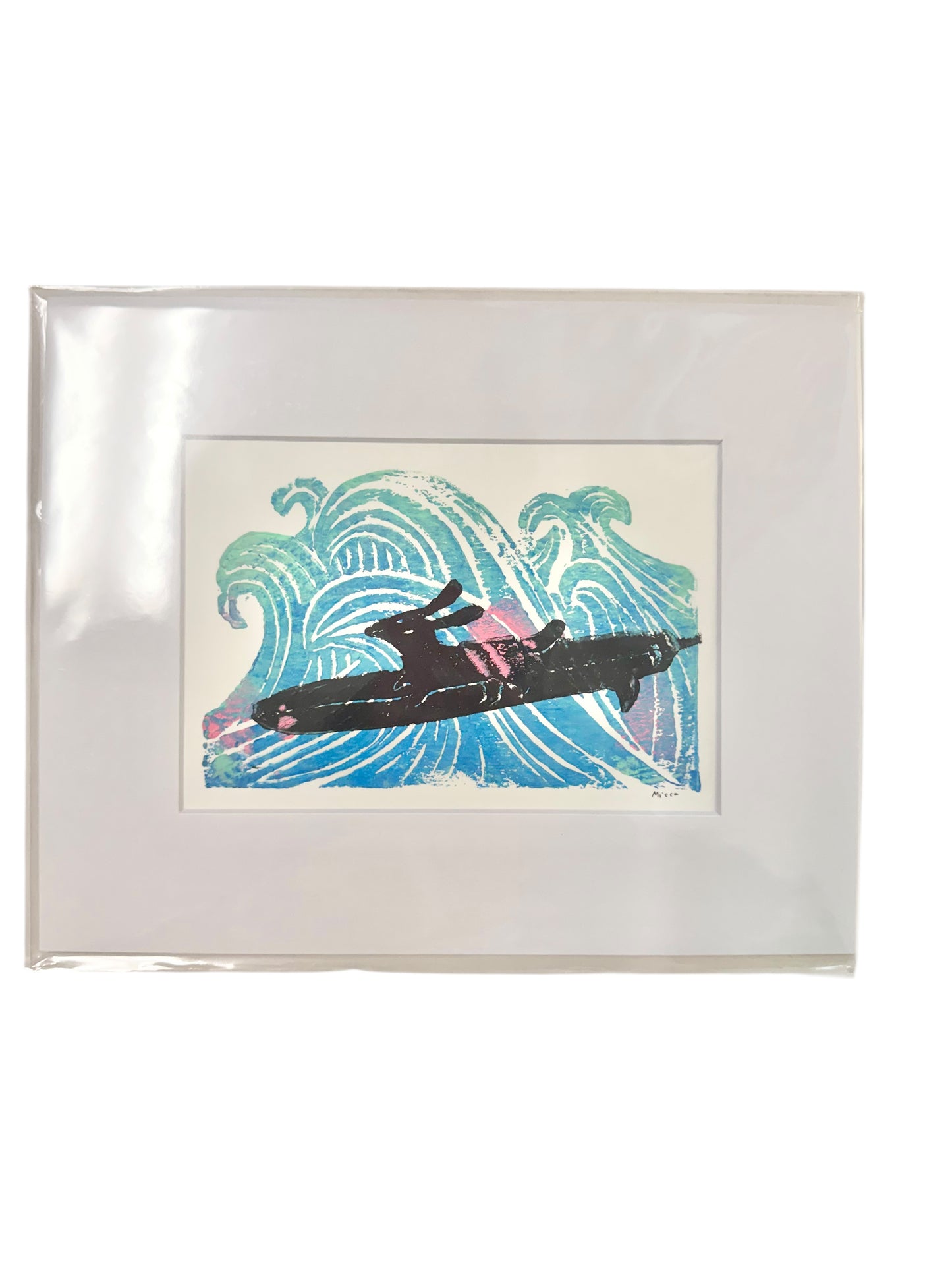 Matted Art Print | Dogs on Boards