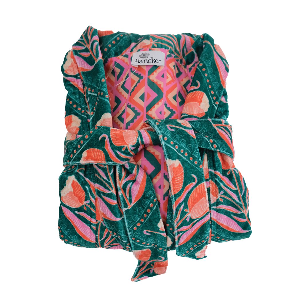 Velvet + Cotton Robe | One Size | Reversible Duster