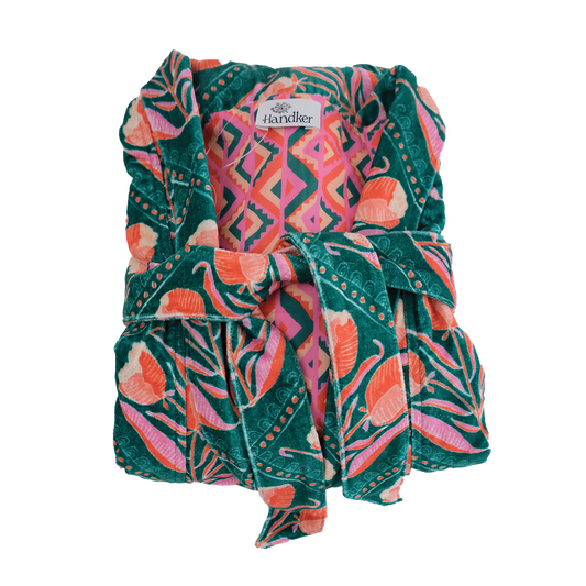 Velvet + Cotton Robe | One Size | Reversible Duster