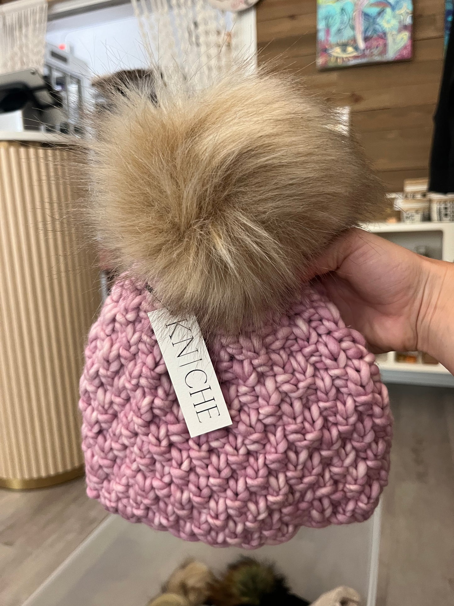 The Olive Hat | Bumpy Hat w Pom | Pink