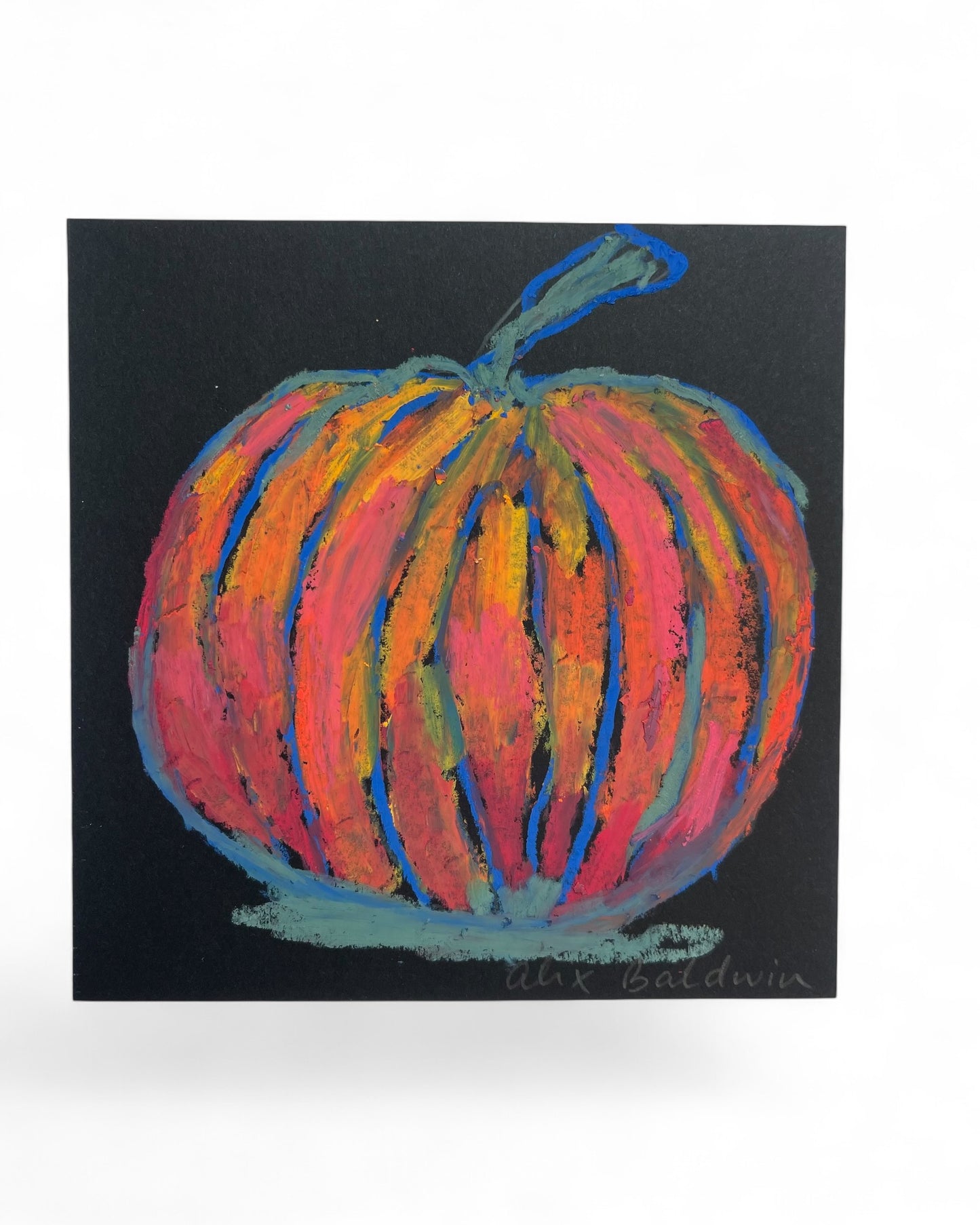 Artwork | Pumpkin Square oil pastel 5x5