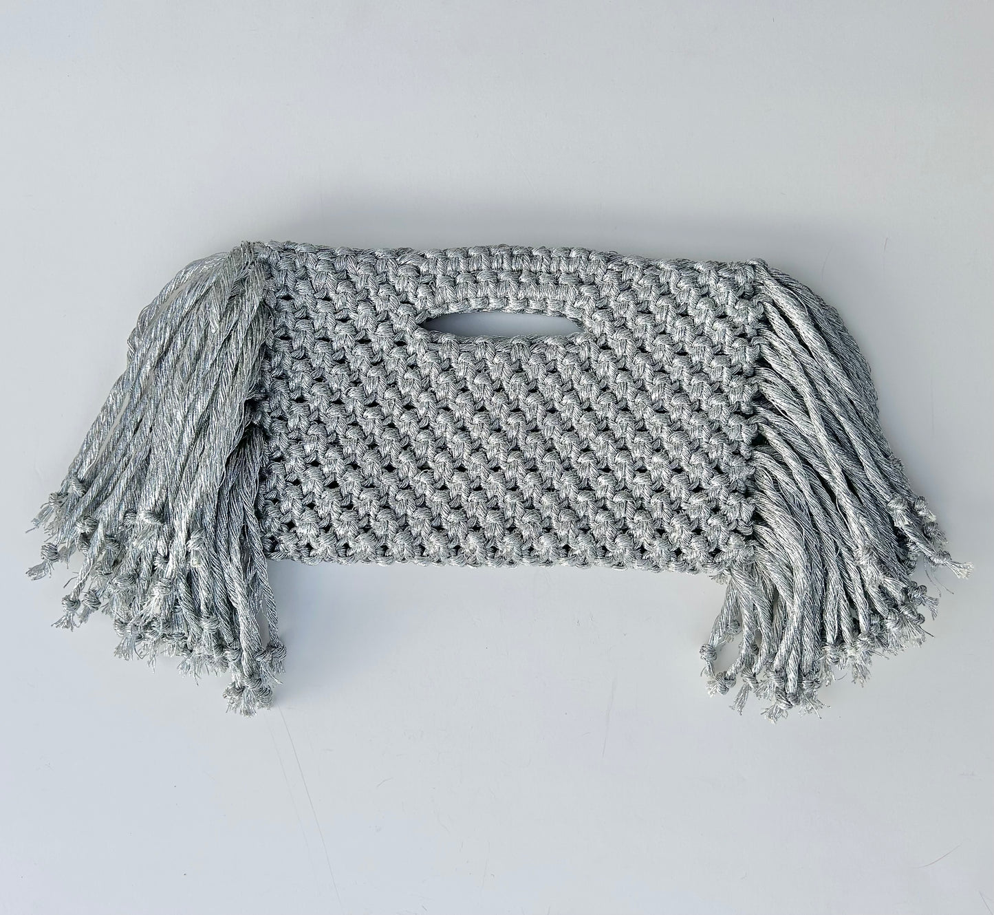 Clutch | Silver Macrame