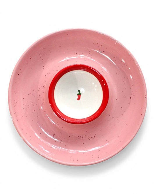 Hand Painted Picante Platter | Italian Clay Chip & Dip
