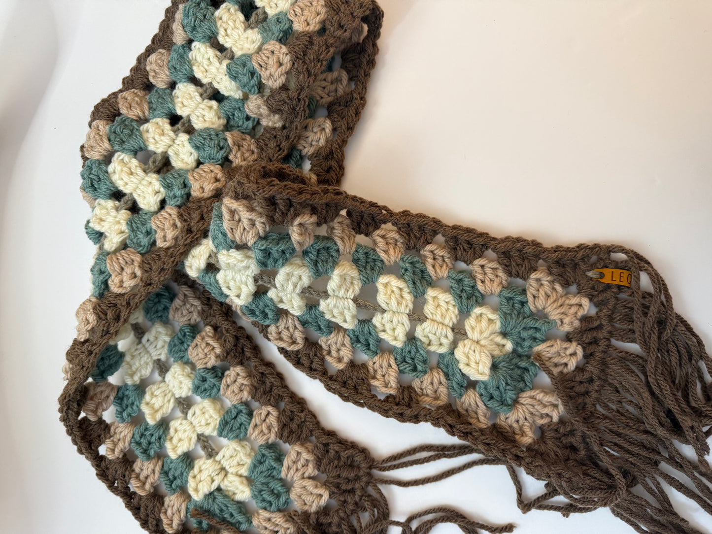 Handmade Crochet Swirl Granny Scarf