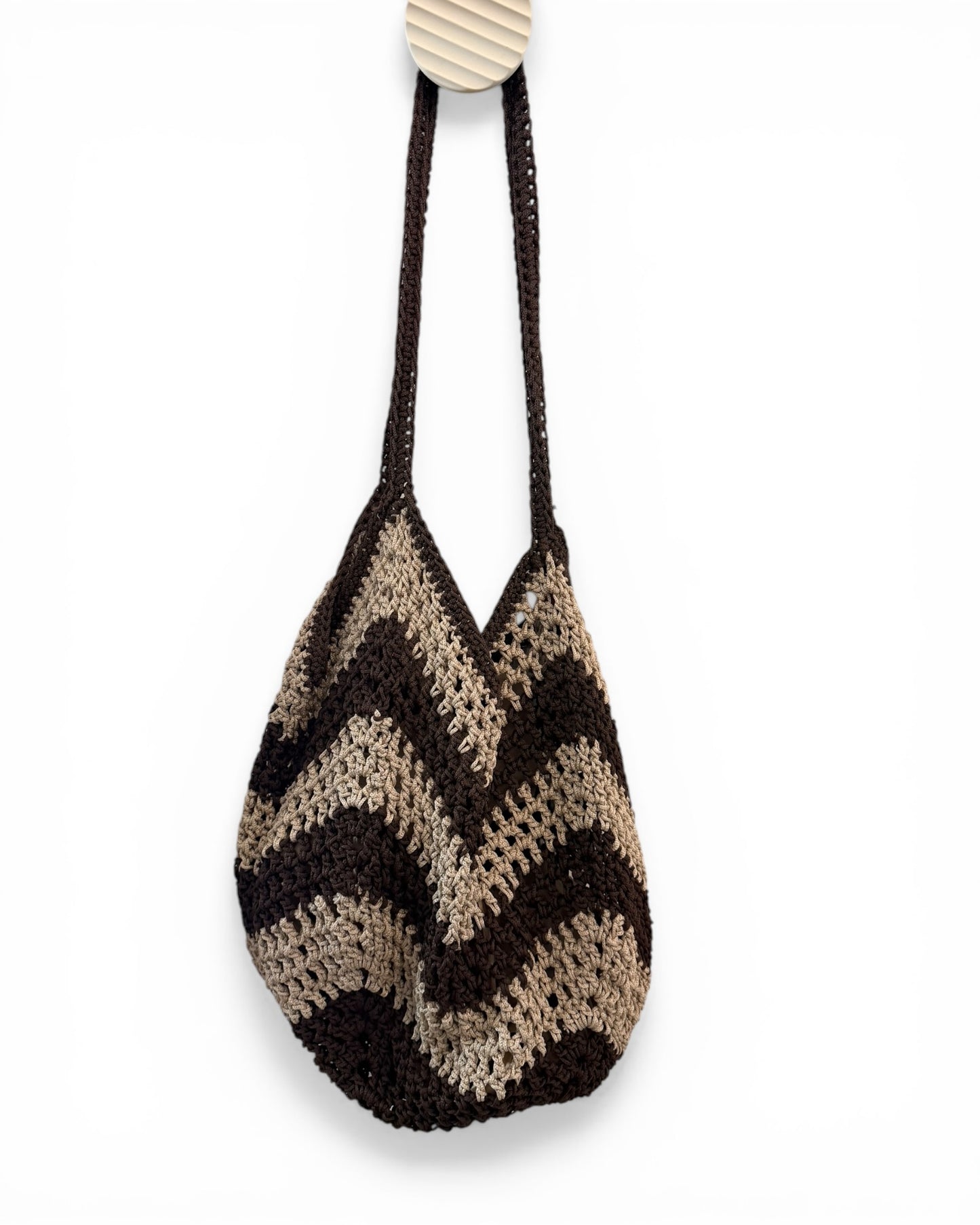 Hand-Crochet Market Bag | Stripe