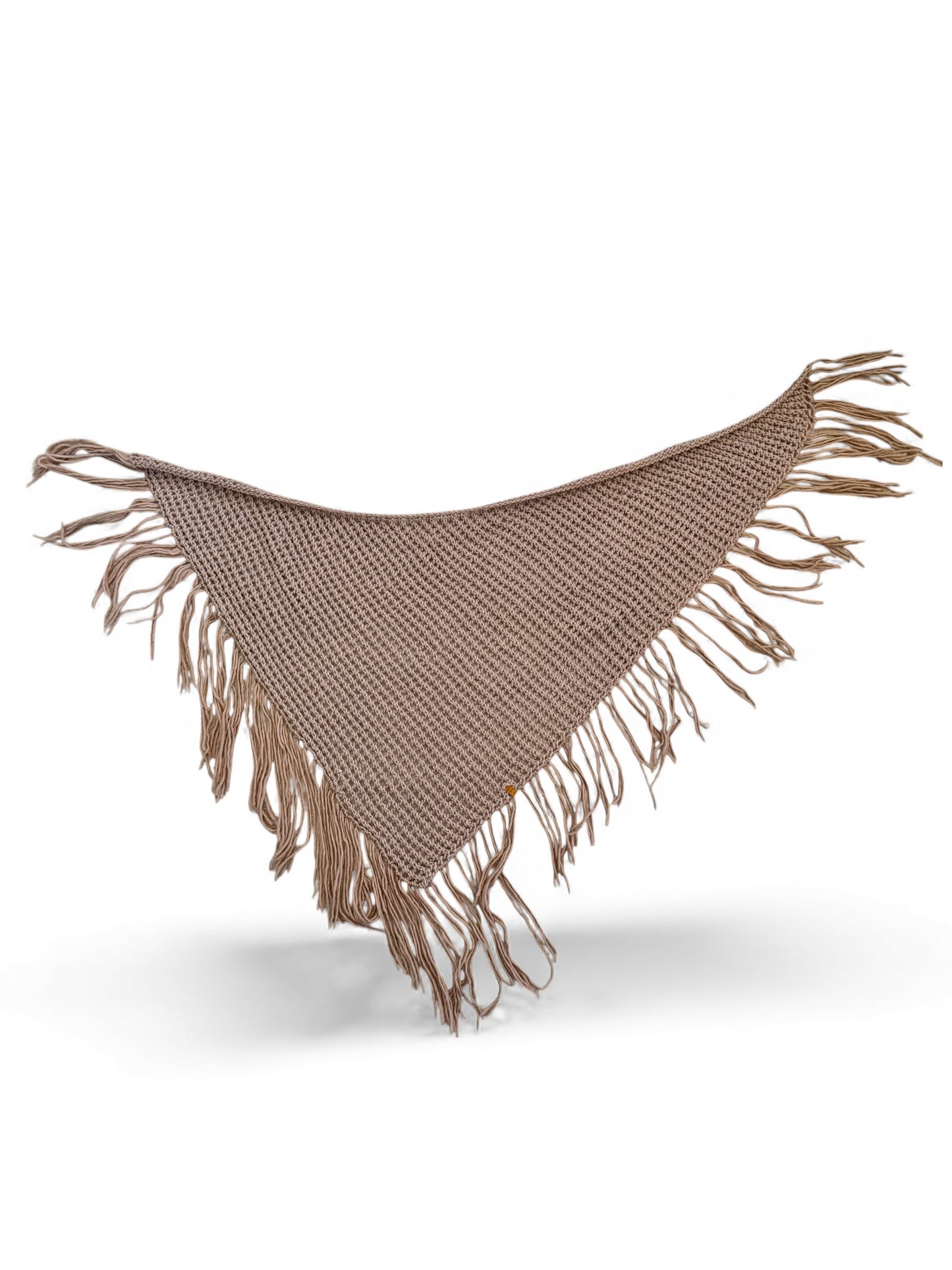 Handmade Marino Wool Crochet Handkerchief Scarf | Mauve