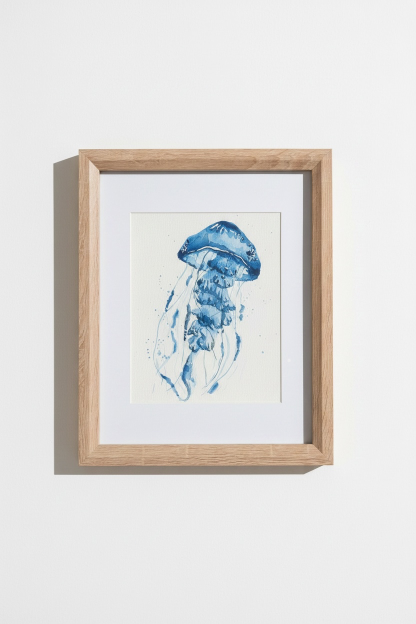 Original Watercolor Artwork | Blue Jellyfish
