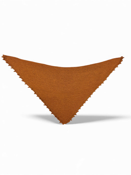 Handmade Linen Crochet Handkerchief Scarf | Rust