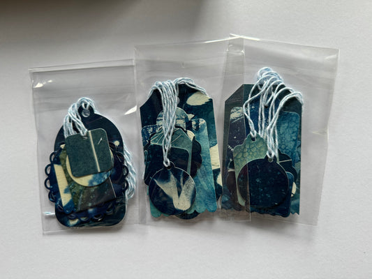 Handmade Cyanotype Gift Tag Set