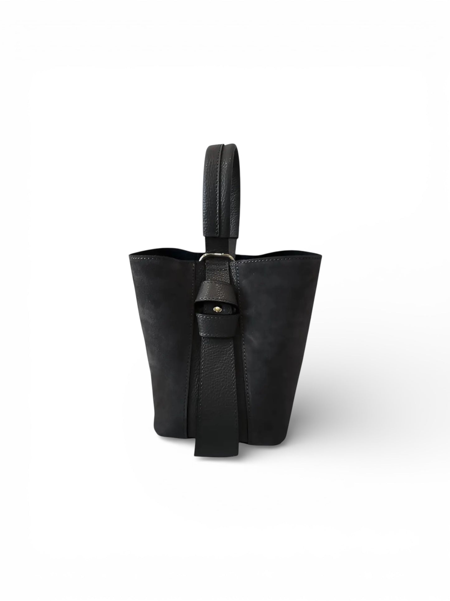 Italian Suede Convertible Handbag | Black