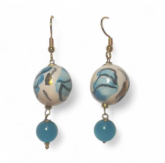 Ceramic + Beaded Earrings | Handmade in Sicily