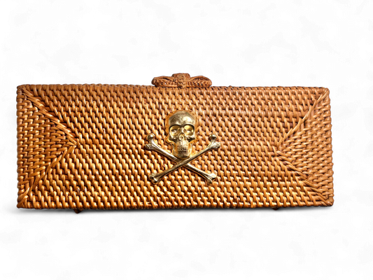 Rattan Clutch | Skull