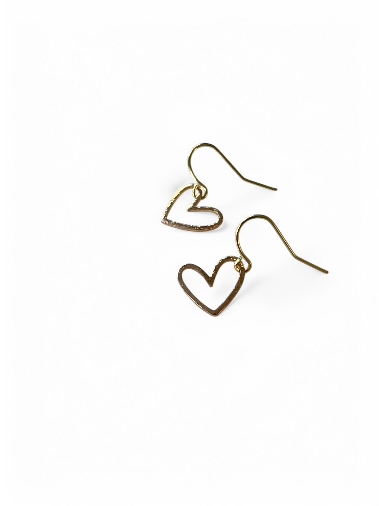 Earrings | Small Hearts | Hammered Texture