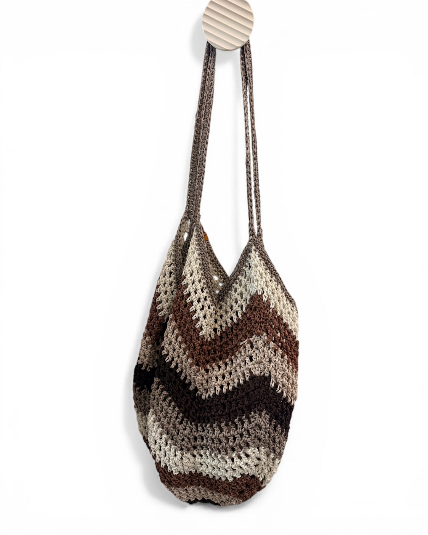 Hand-Crochet Market Bag | Stripe