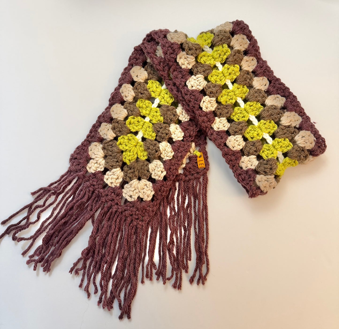 Handmade Crochet Swirl Granny Scarf