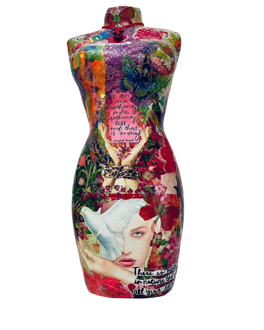I Like Who I Am | Paper Mache Statue with Paper Collage