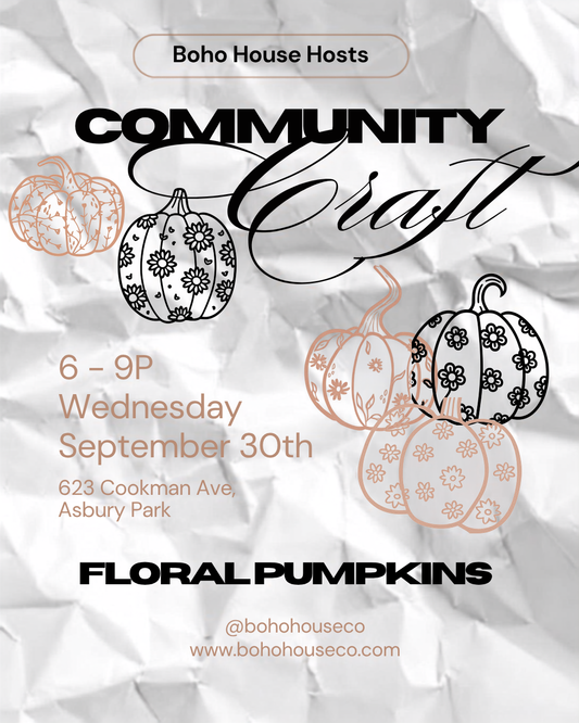 Boho House Community Craft | Floral Pumpkins | September 30th