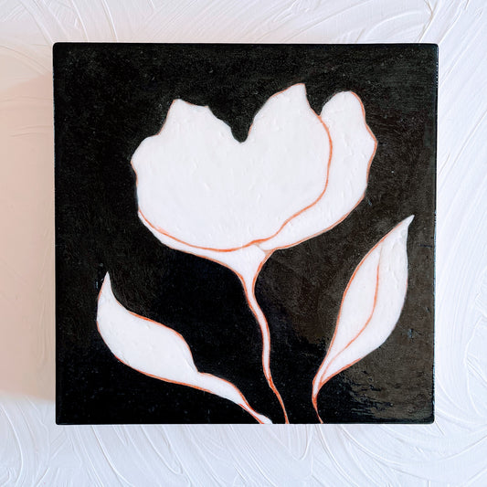Black and White Floral I