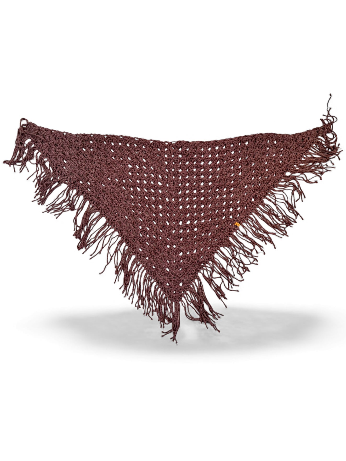 Handmade Wool Crochet Handkerchief Scarf | Plum