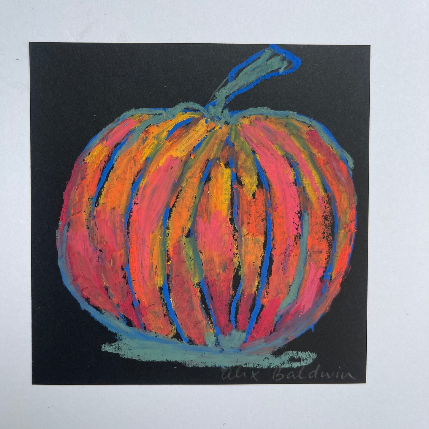 Artwork | Pumpkin Square oil pastel 5x5