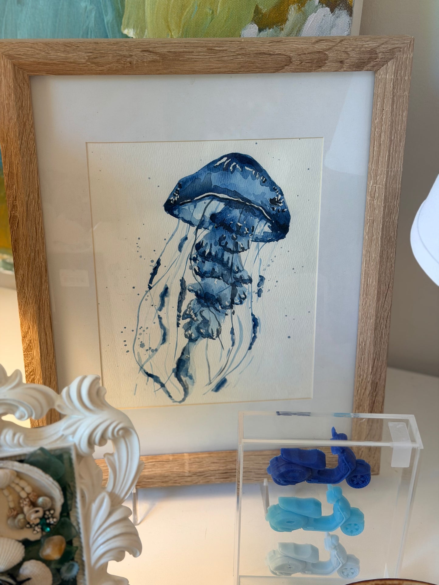 Original Watercolor Artwork | Blue Jellyfish