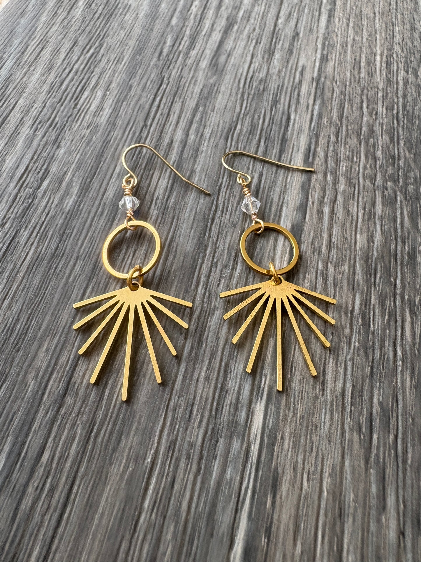Earrings | Gold | Circle Sunburst