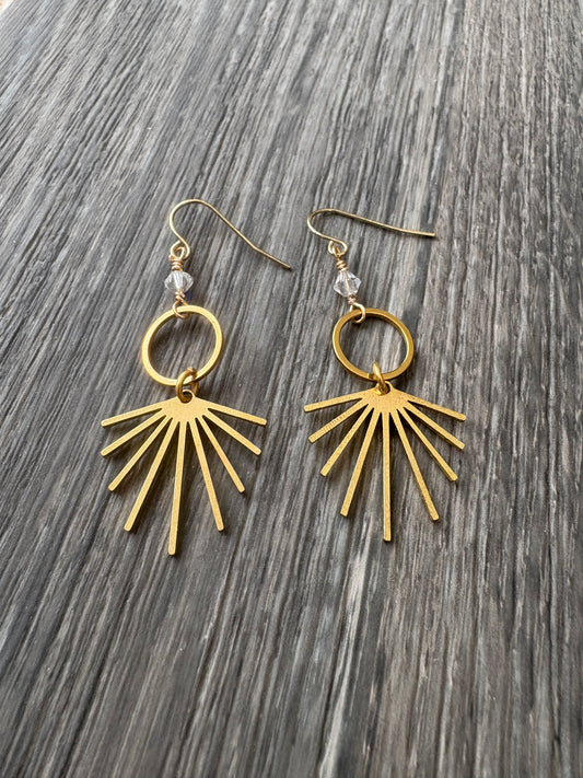 Earrings | Gold | Circle Sunburst