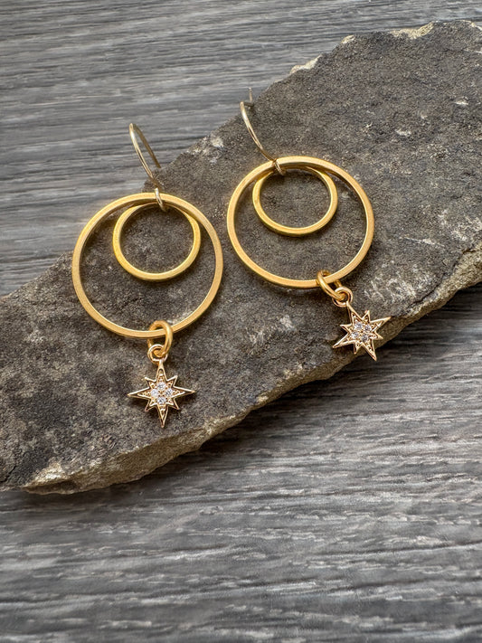 Earrings | Gold | Double Hoop