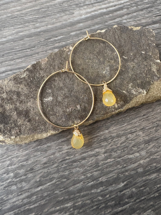 Earrings | Gold | Yellow Hoop