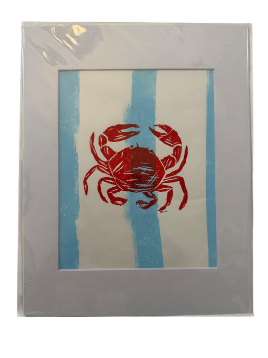 Matted Art Print | Striped Crab