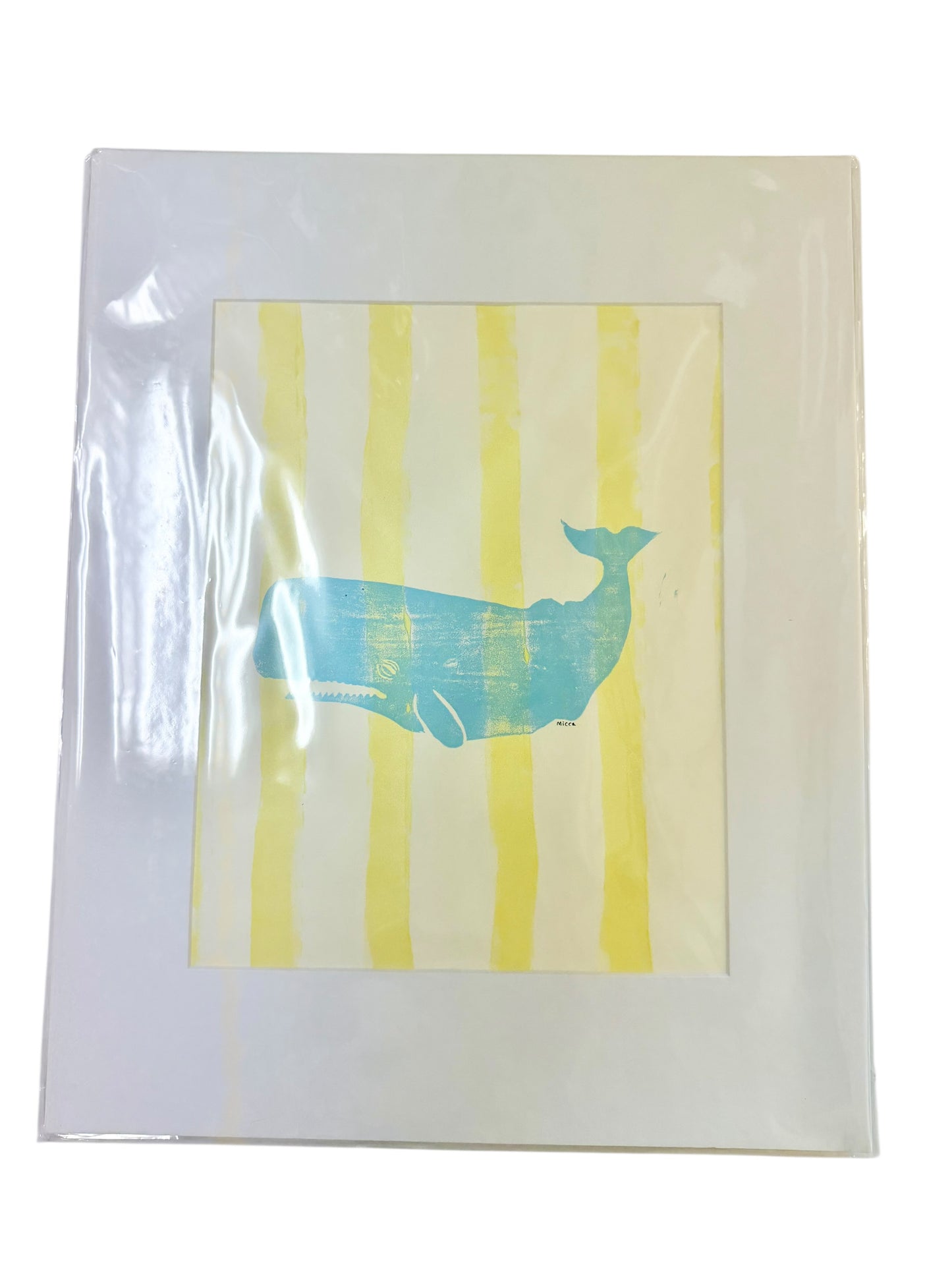 Matted Art Print | Striped Whale