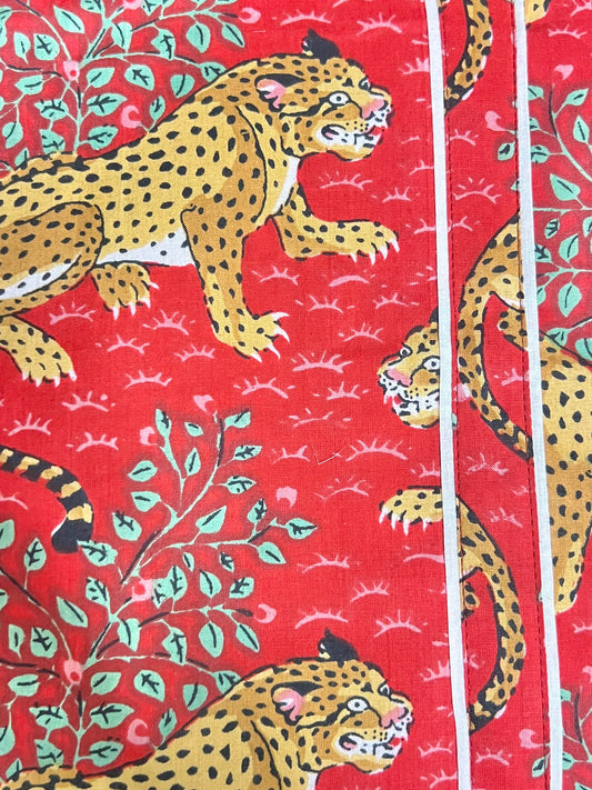 Cotton Pajama Set | Red Leopard