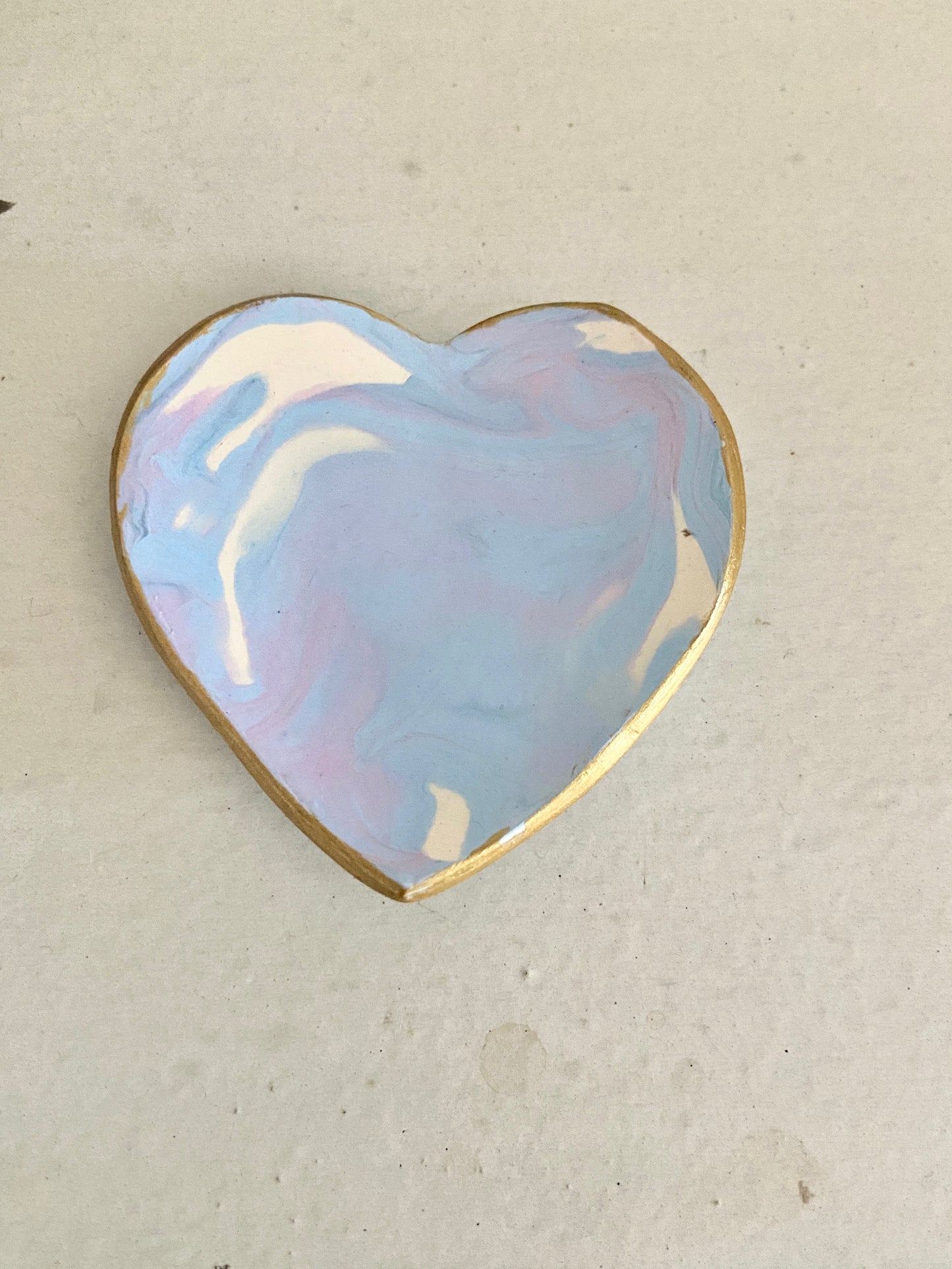 Ring Dish | Heart | Blue Purple White Swirl