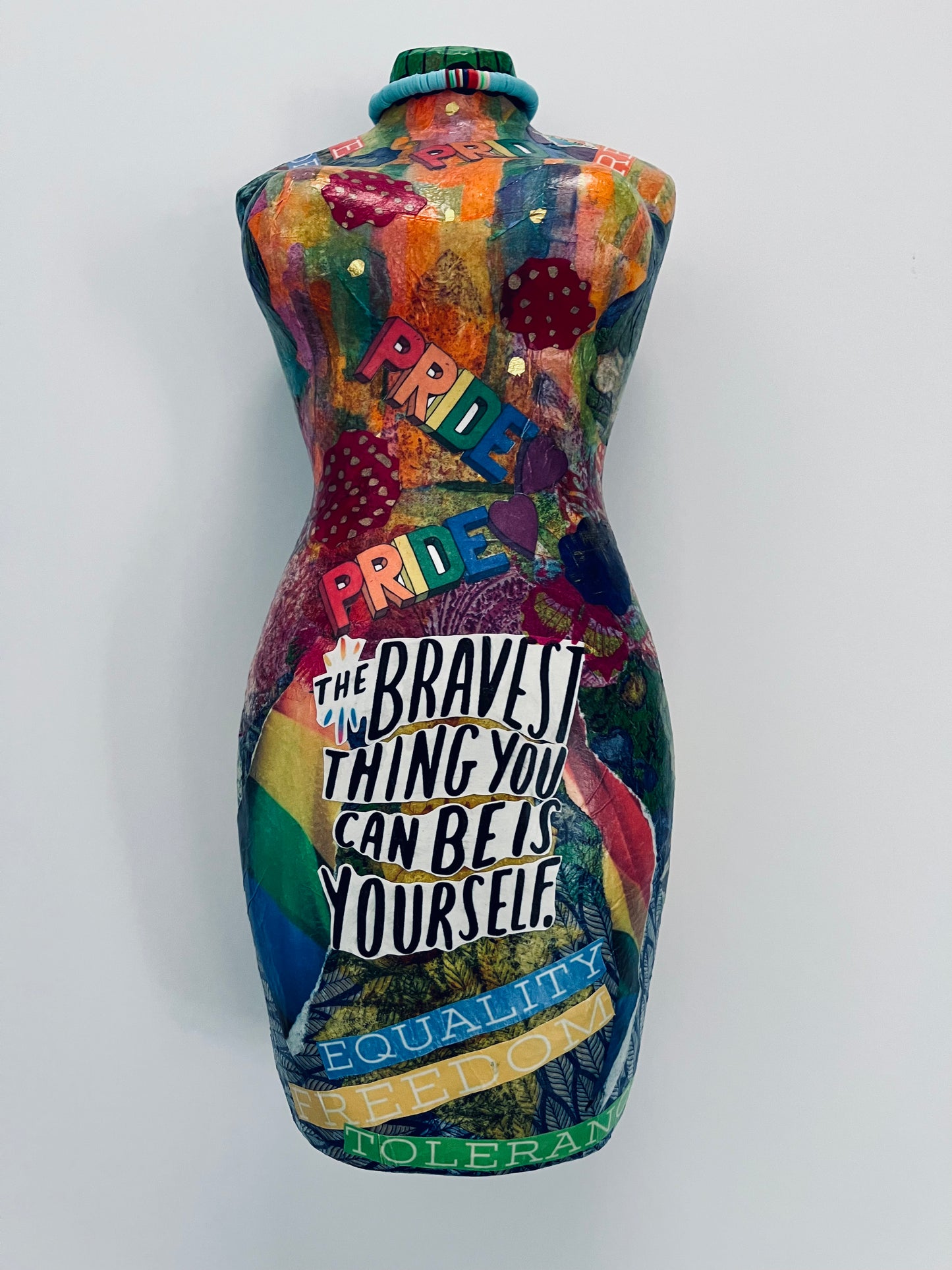 The Bravest Thing | Paper Mache Statue with Paper Collage