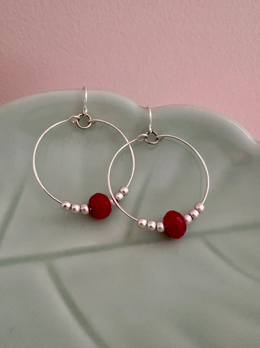 Earrings | Hoops | Pink