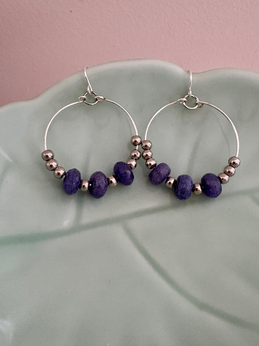 Earrings | Hoops | Purple Trio