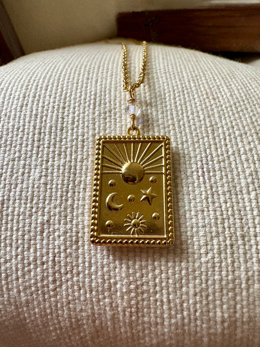 Necklace | Gold | Sun Moon Stars