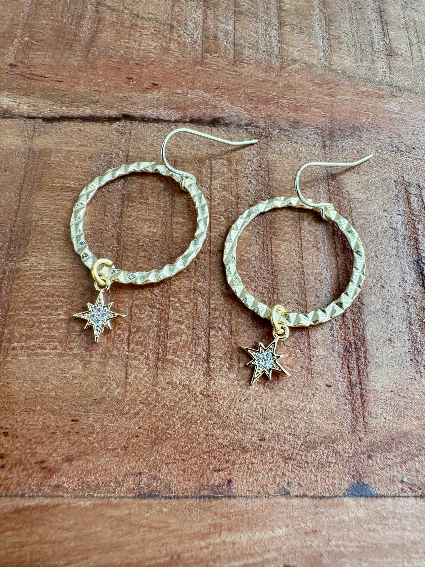 Earrings | Gold | Circle Stars