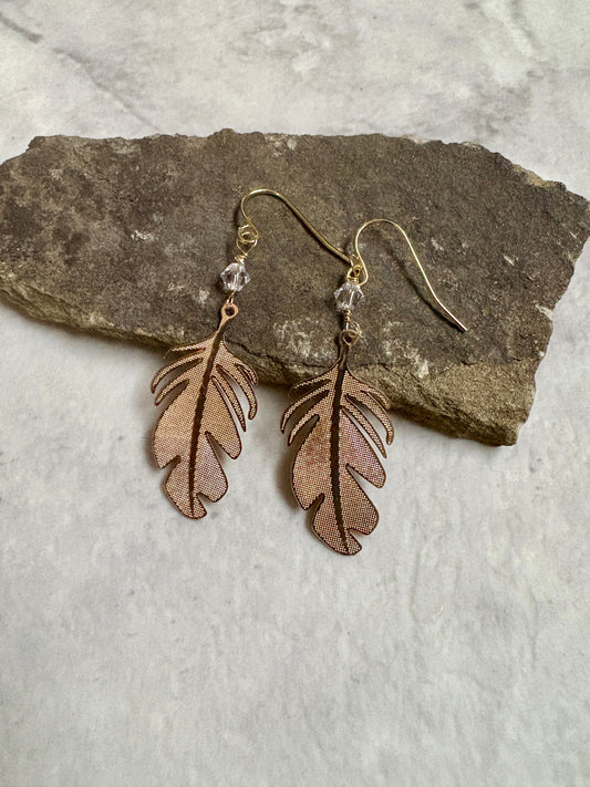 Earrings | Feather | Clear