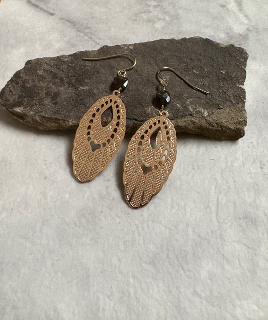 Earrings | Art Deco Oval | Green Tourmaline