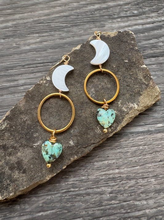 Earrings | Gold | Moon Heart