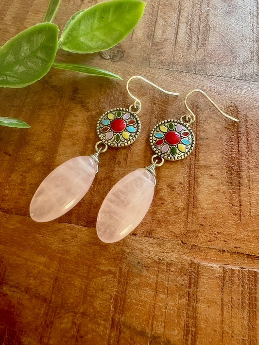 Handmade Earrings | Silver Multi Floral