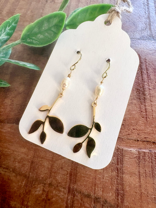 Handmade Earrings |  Gold Leaf