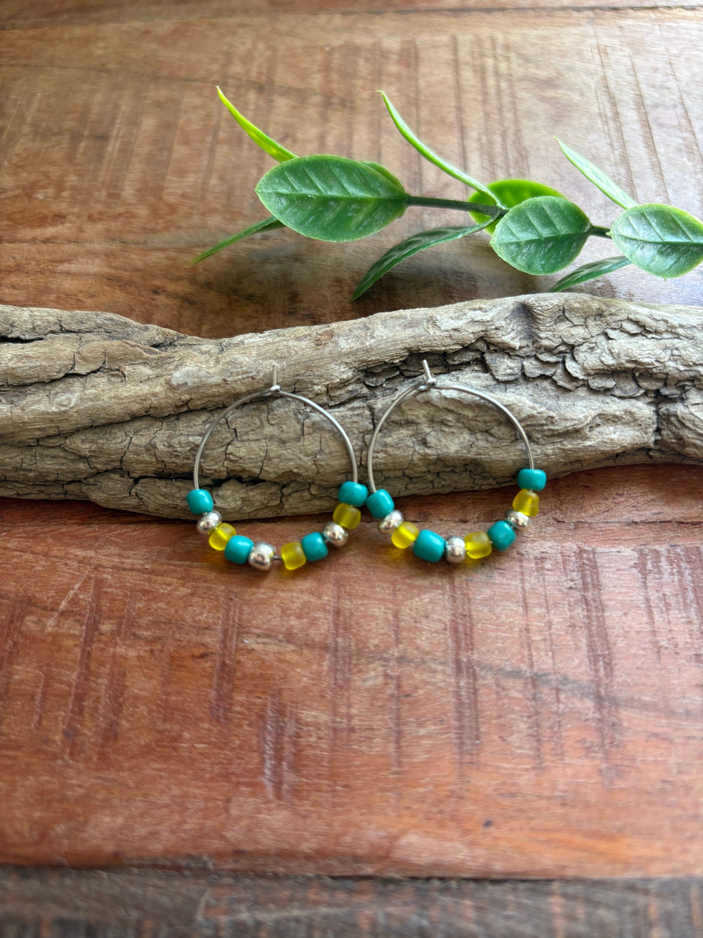 Handmade Earrings | Seaside Beaded Hoops