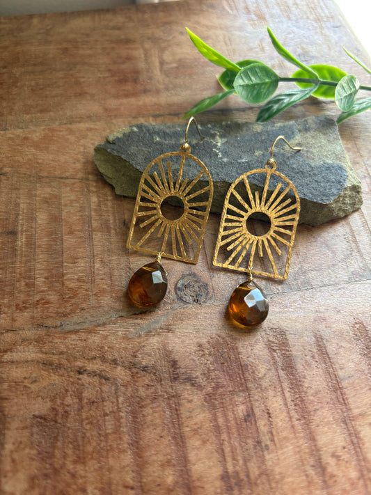 Handmade Earrings | Gold Arch Drops