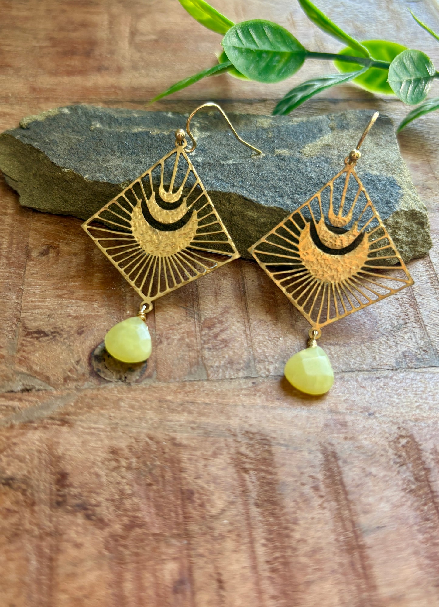 Handmade Earrings | Triple Moon Serpentine Drops